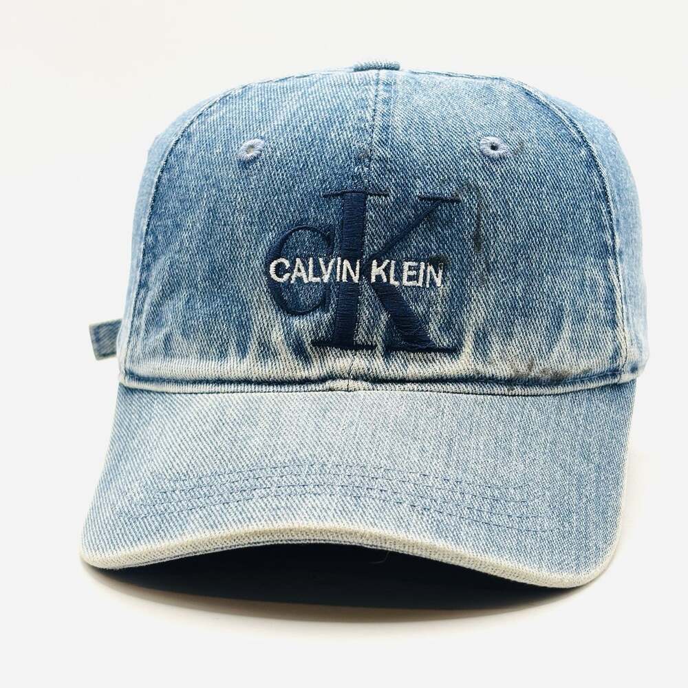 Vintage Denim Calvin Klein Cap Strapback Light Wash Blue Denim Jeans 90s Y2K